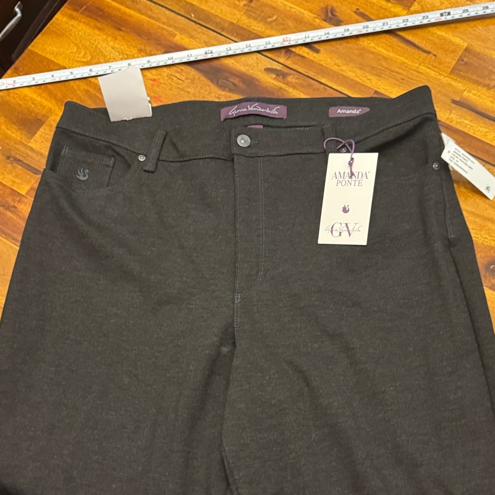 Gloria Vanderbilt Dark Charcoal Straight Leg Pants